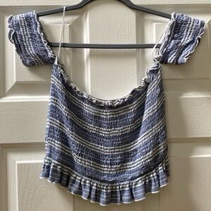 Gently used Blue & White Salty Lemon crop top
